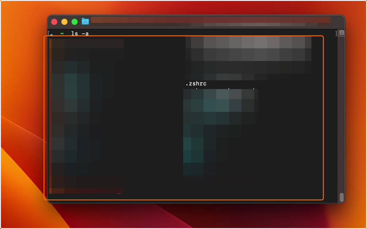 You'll see a list of all files, including hidden files