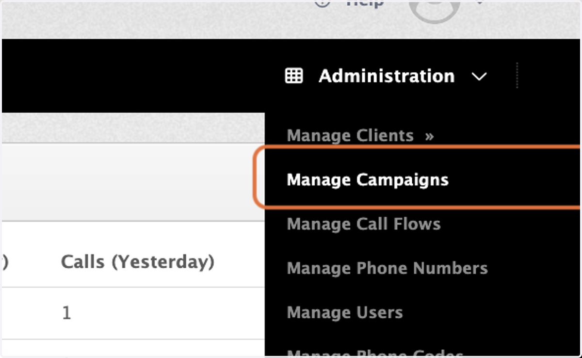 Click on Manage Campaigns