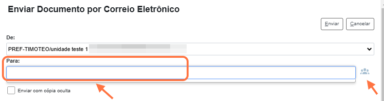 Definir Destinatário