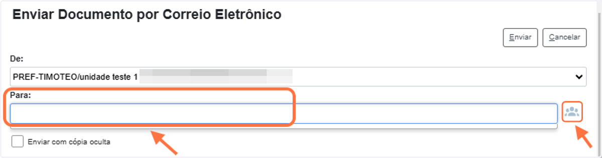 Definir Destinatário