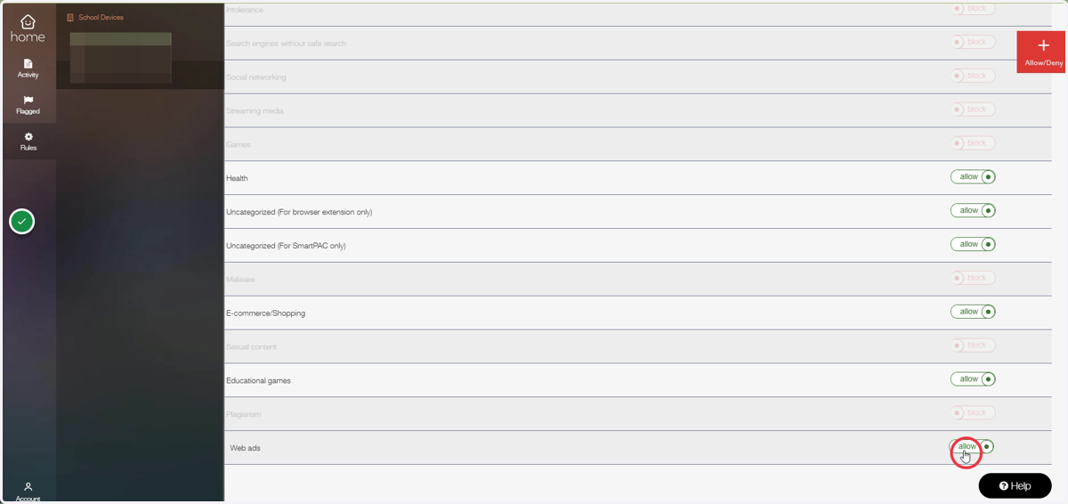 Additional rule settings
