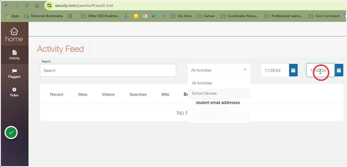 date toggle