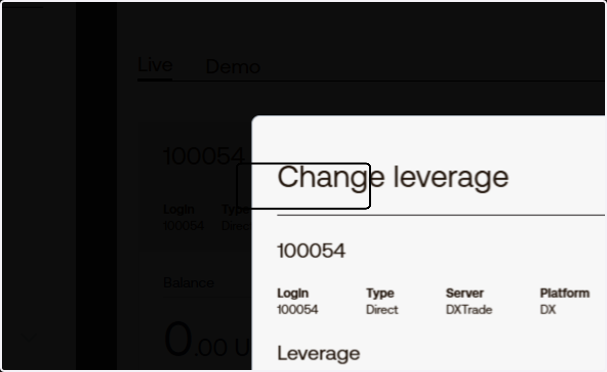 Click on Change leverage