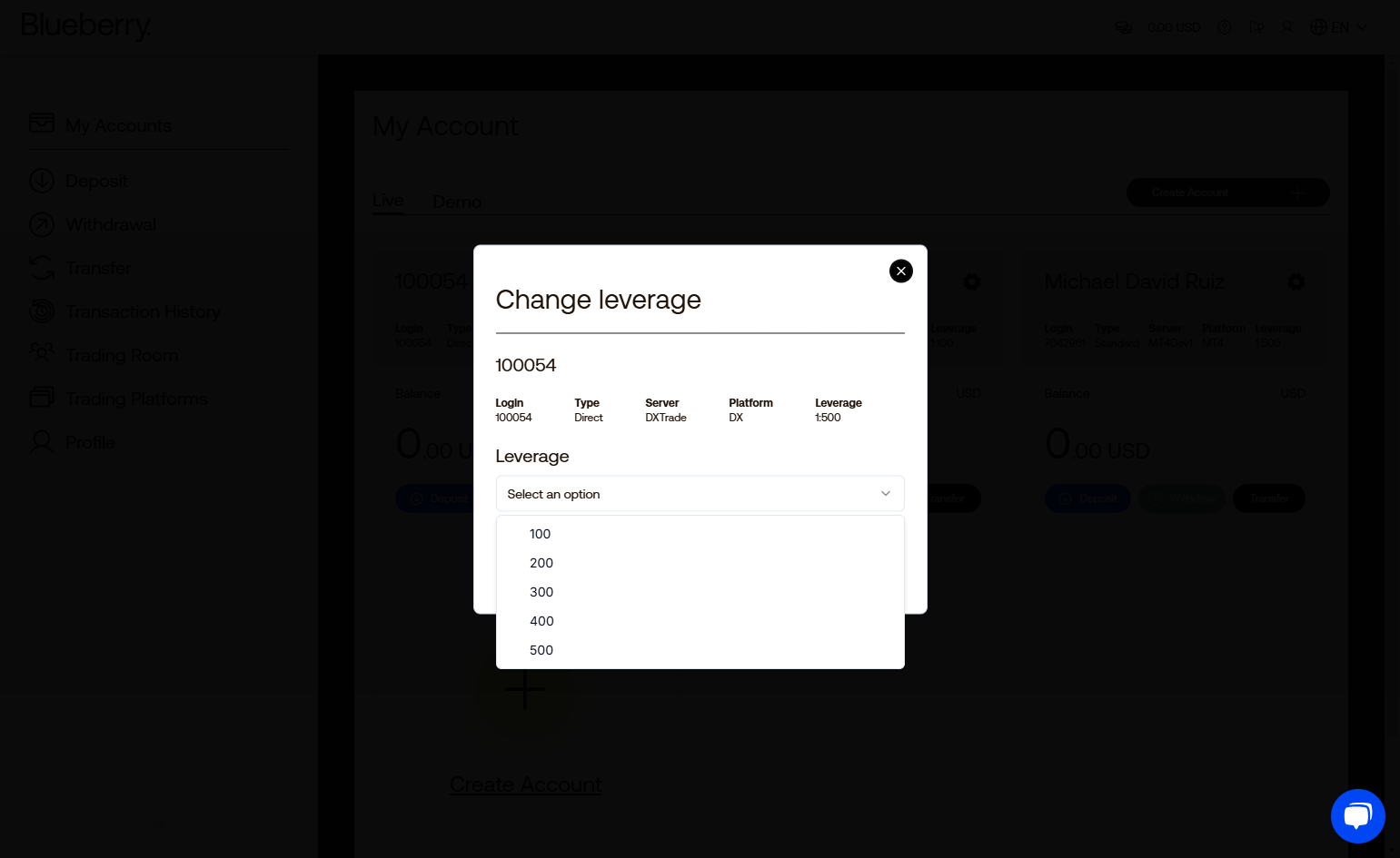 Click on Select an option