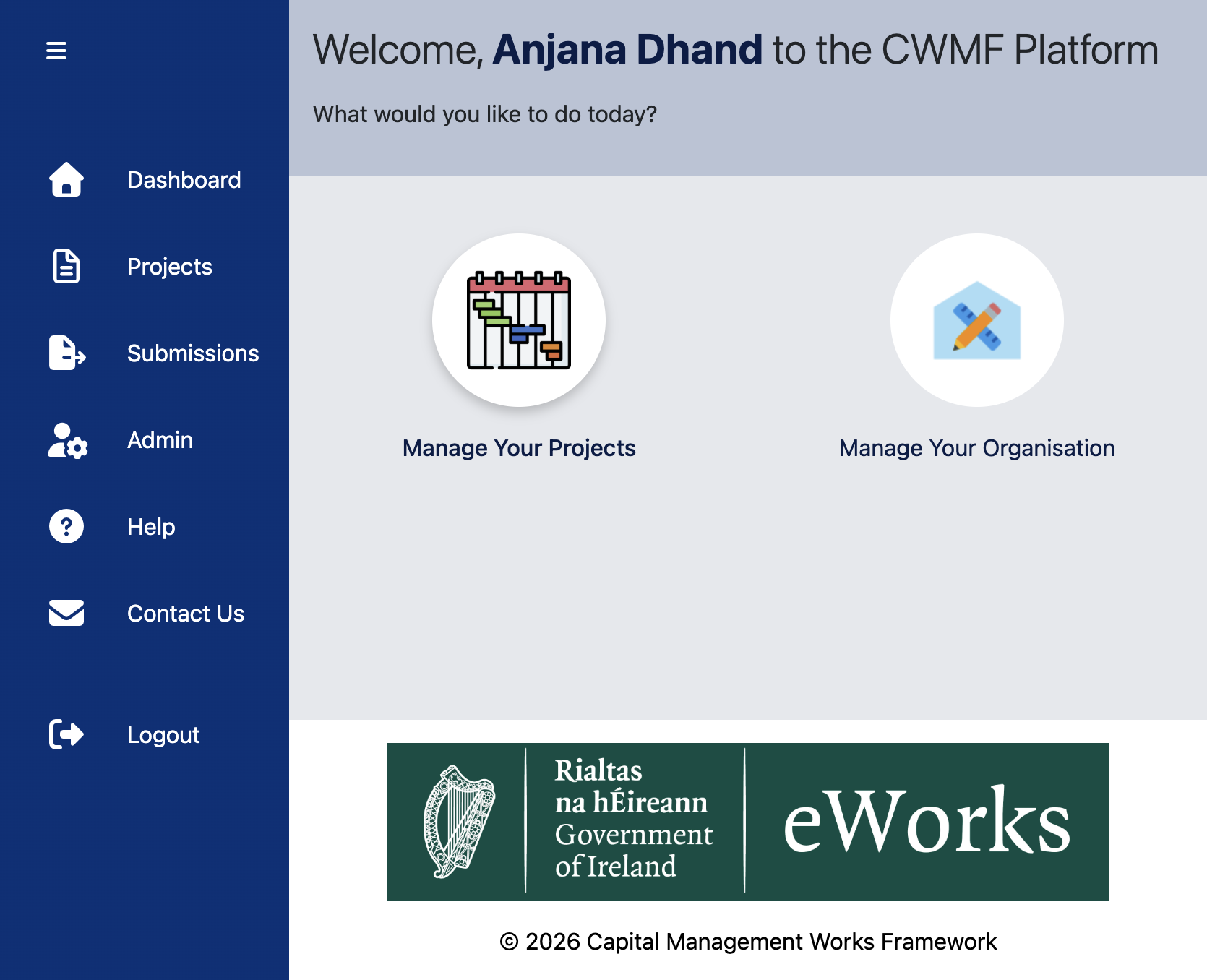 Click on Manage Your Projects