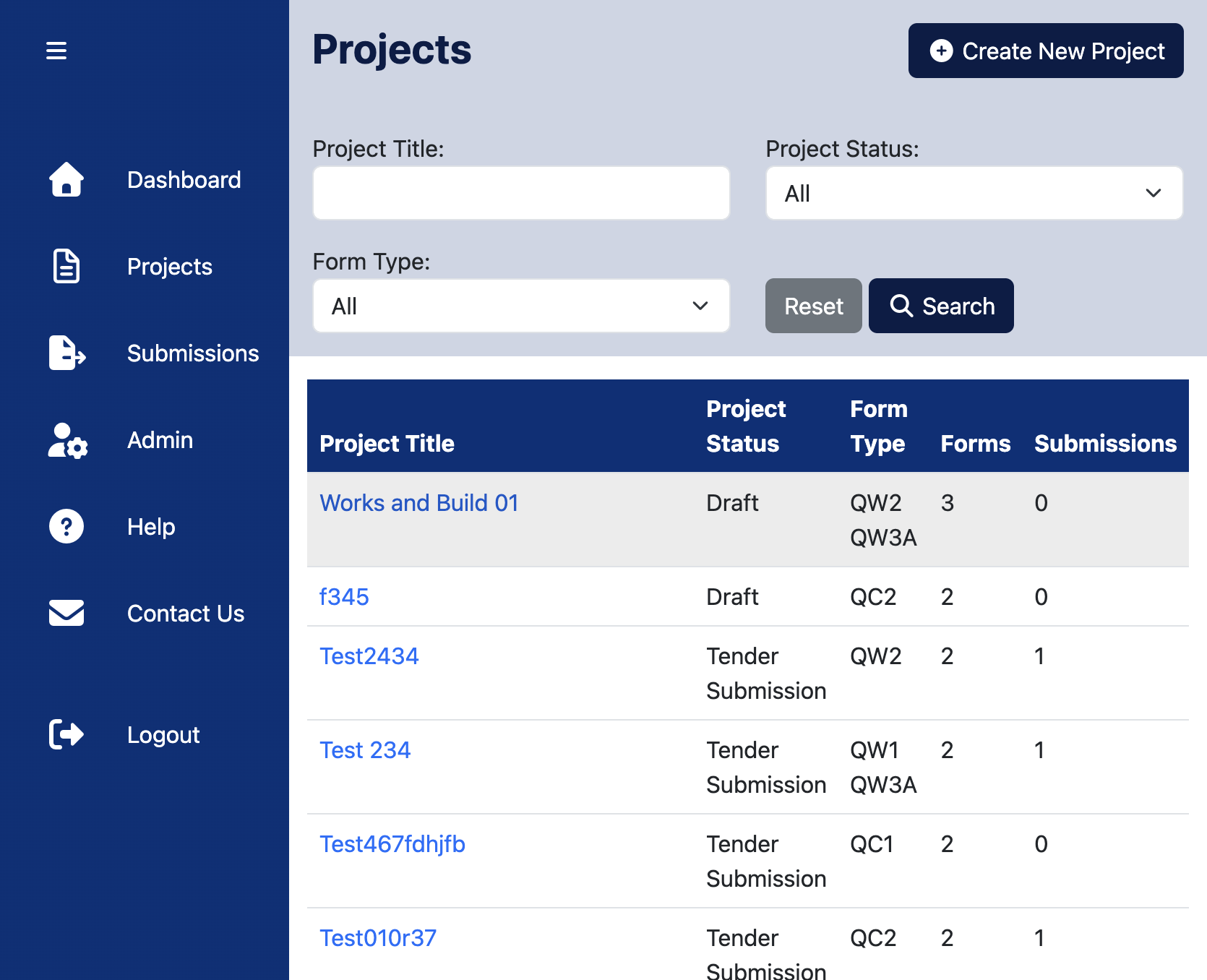 Click on the Project