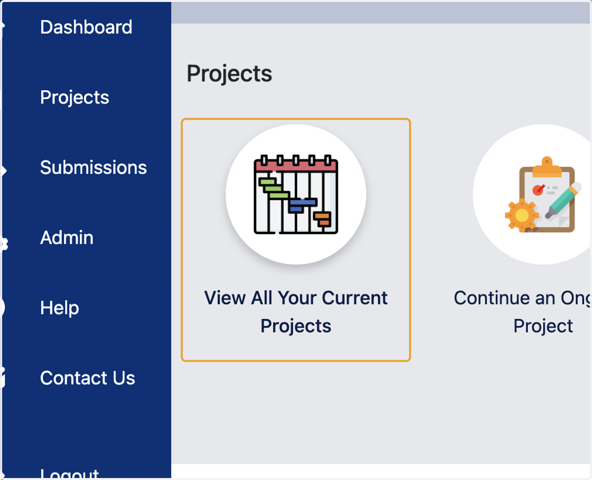 Click on View All Your Current Projects