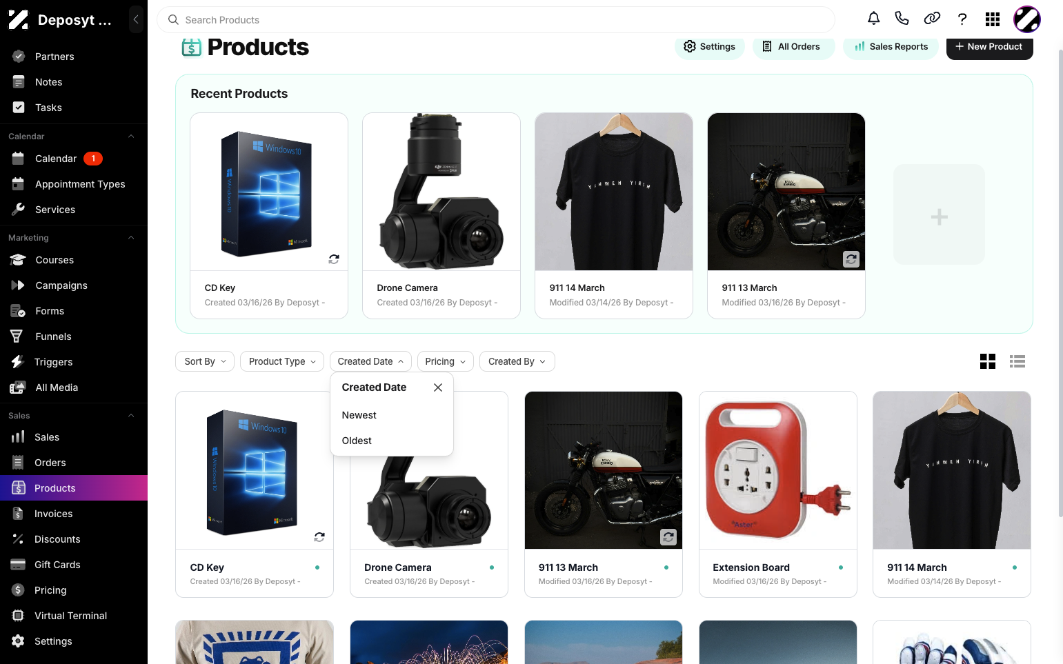 Step 5: The second filter is Created Date, where you can sort by Newest or Oldest.