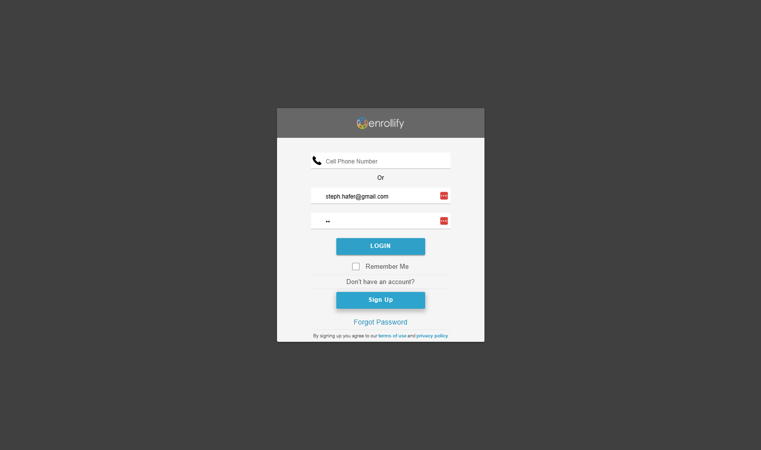 Click on LOGIN