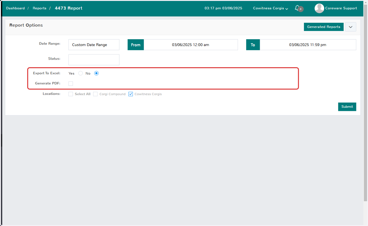 Filters: Export Options