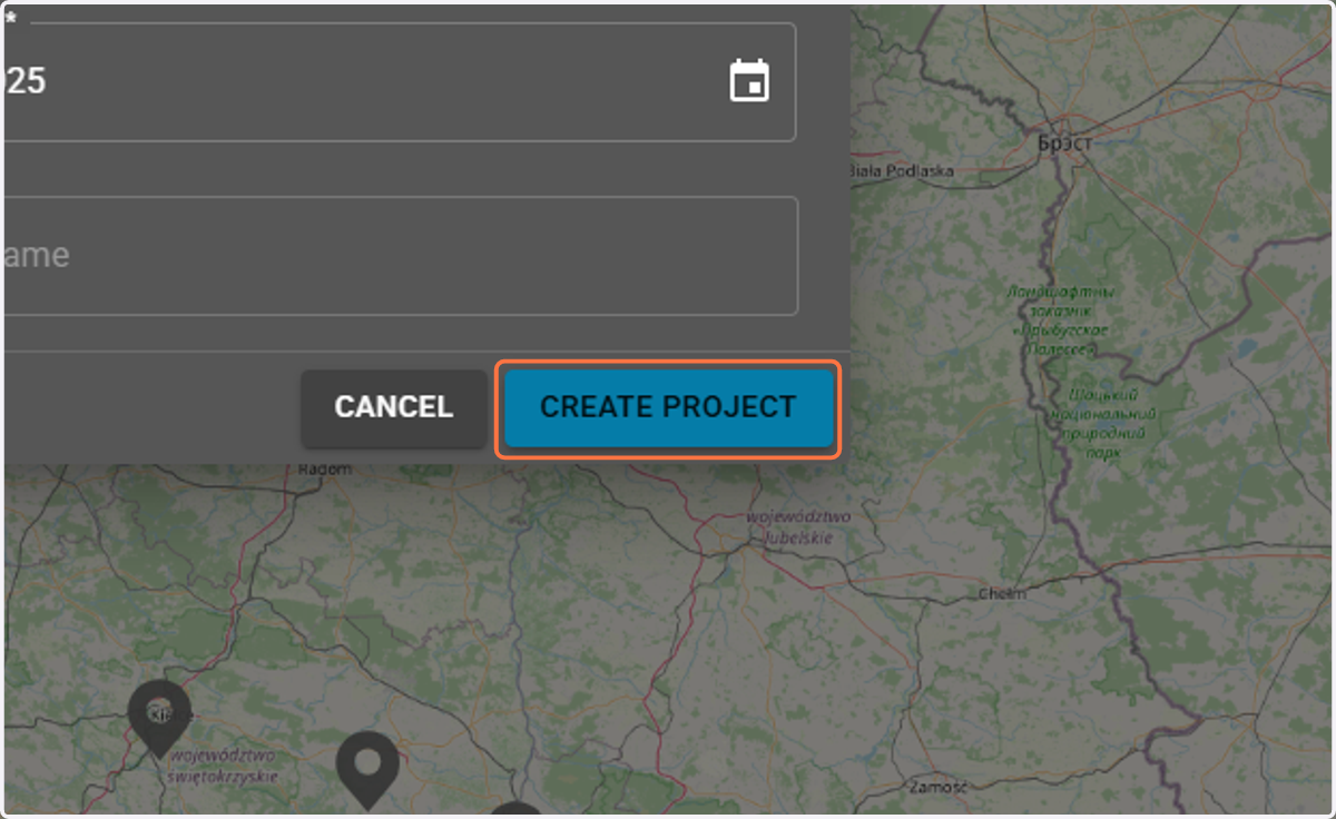To create the project, click the "Create project" button.