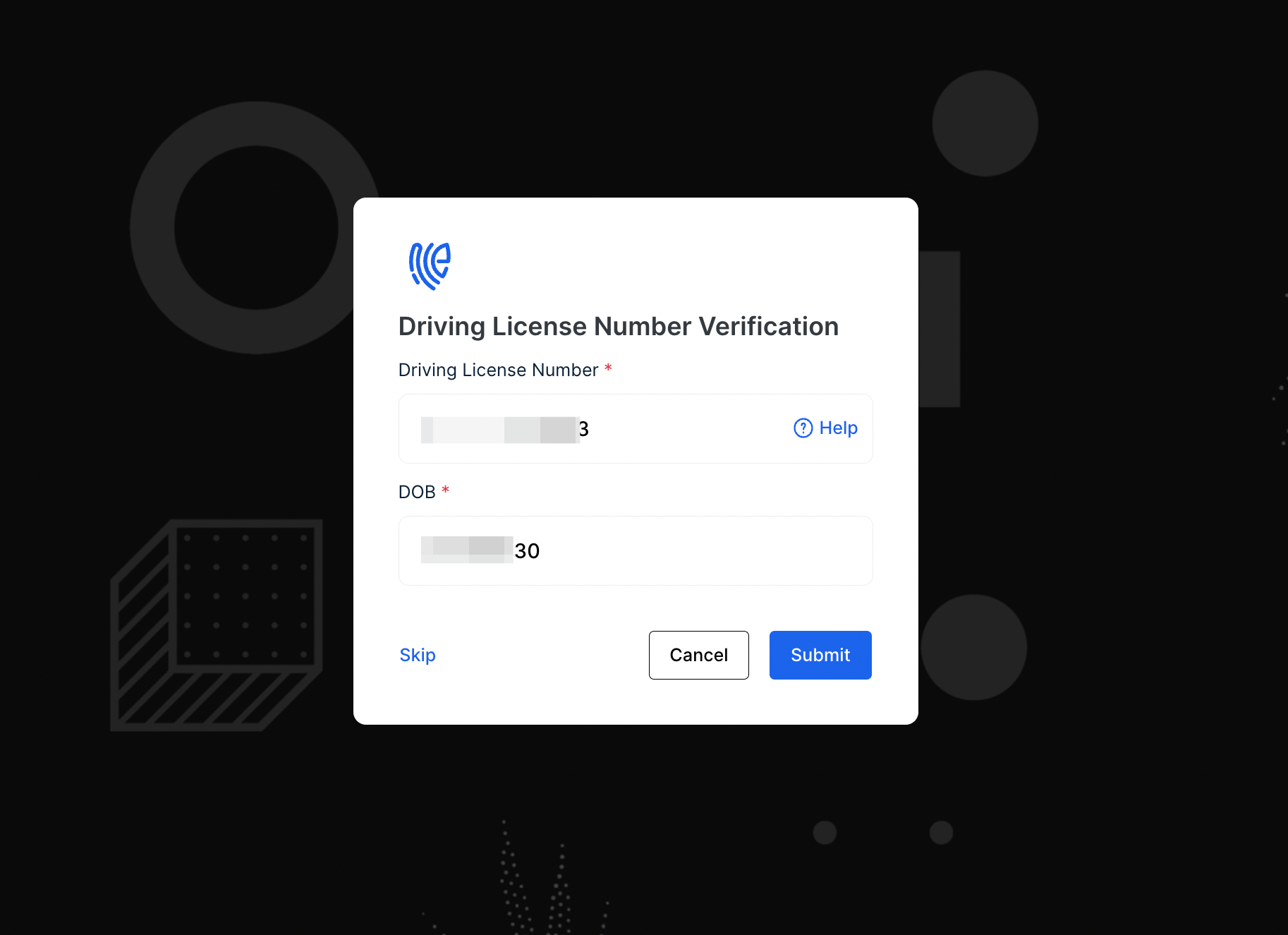 Driving License Number