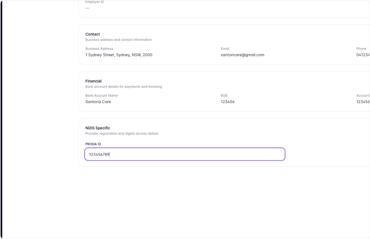 Type PRODA ID