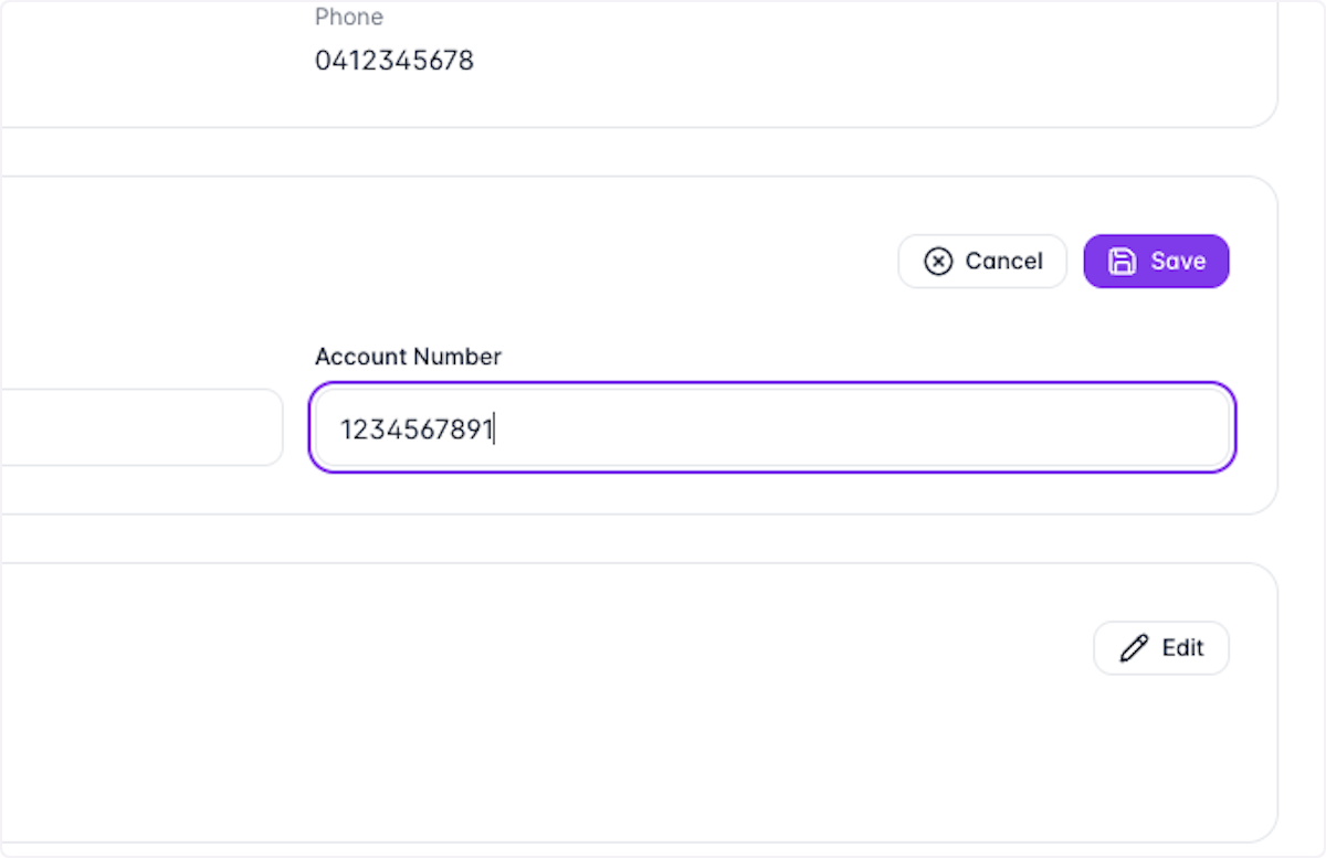 Type Account Number