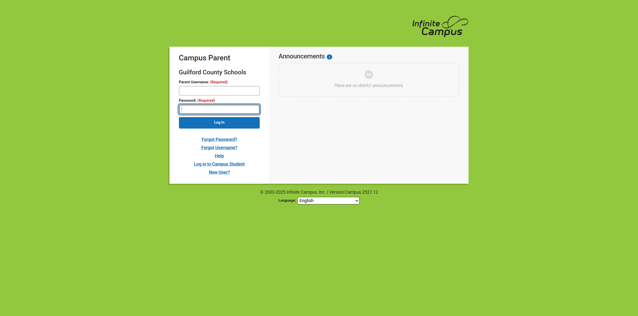 Click on the New User Link