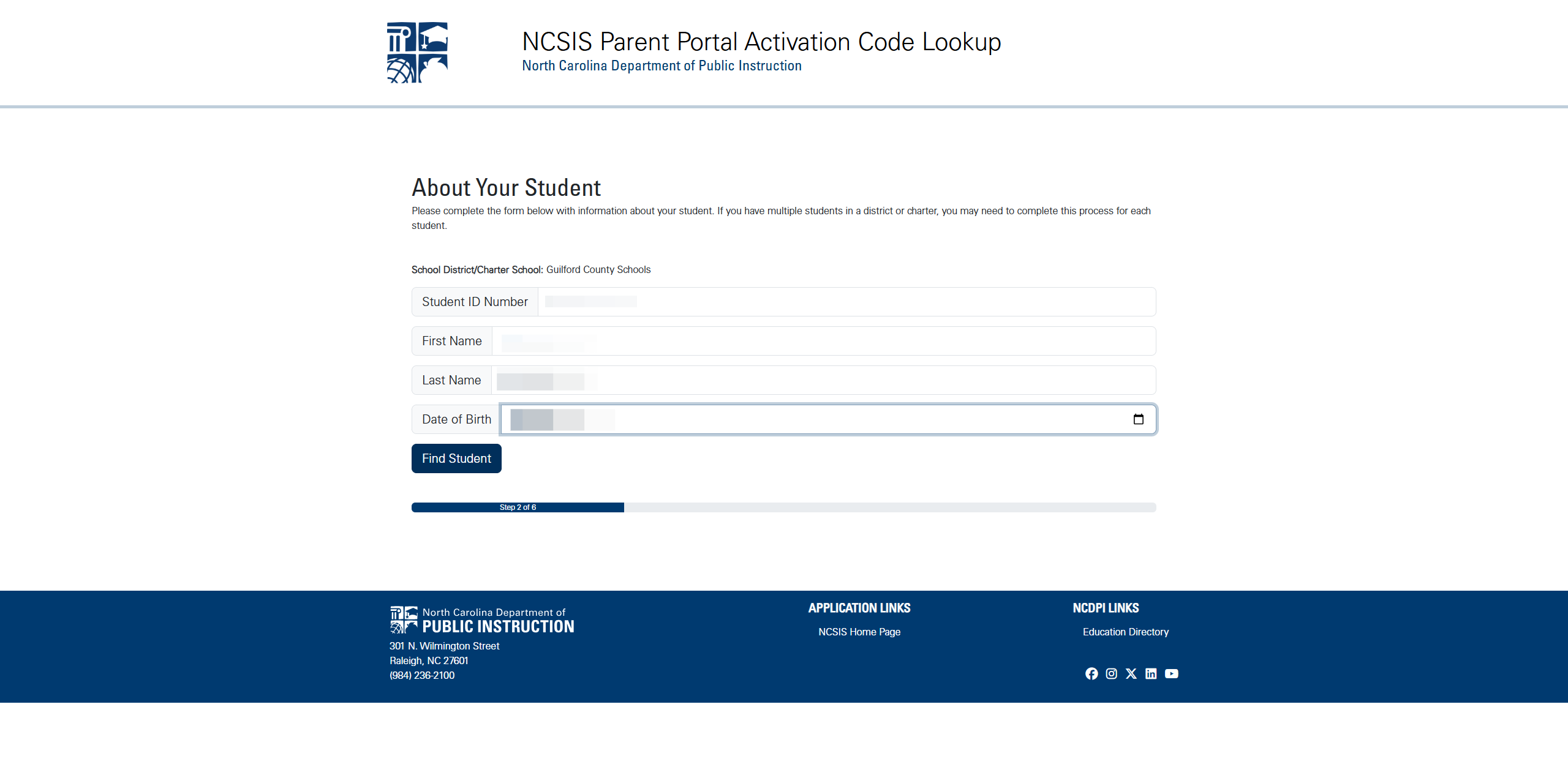 Click on Find Student