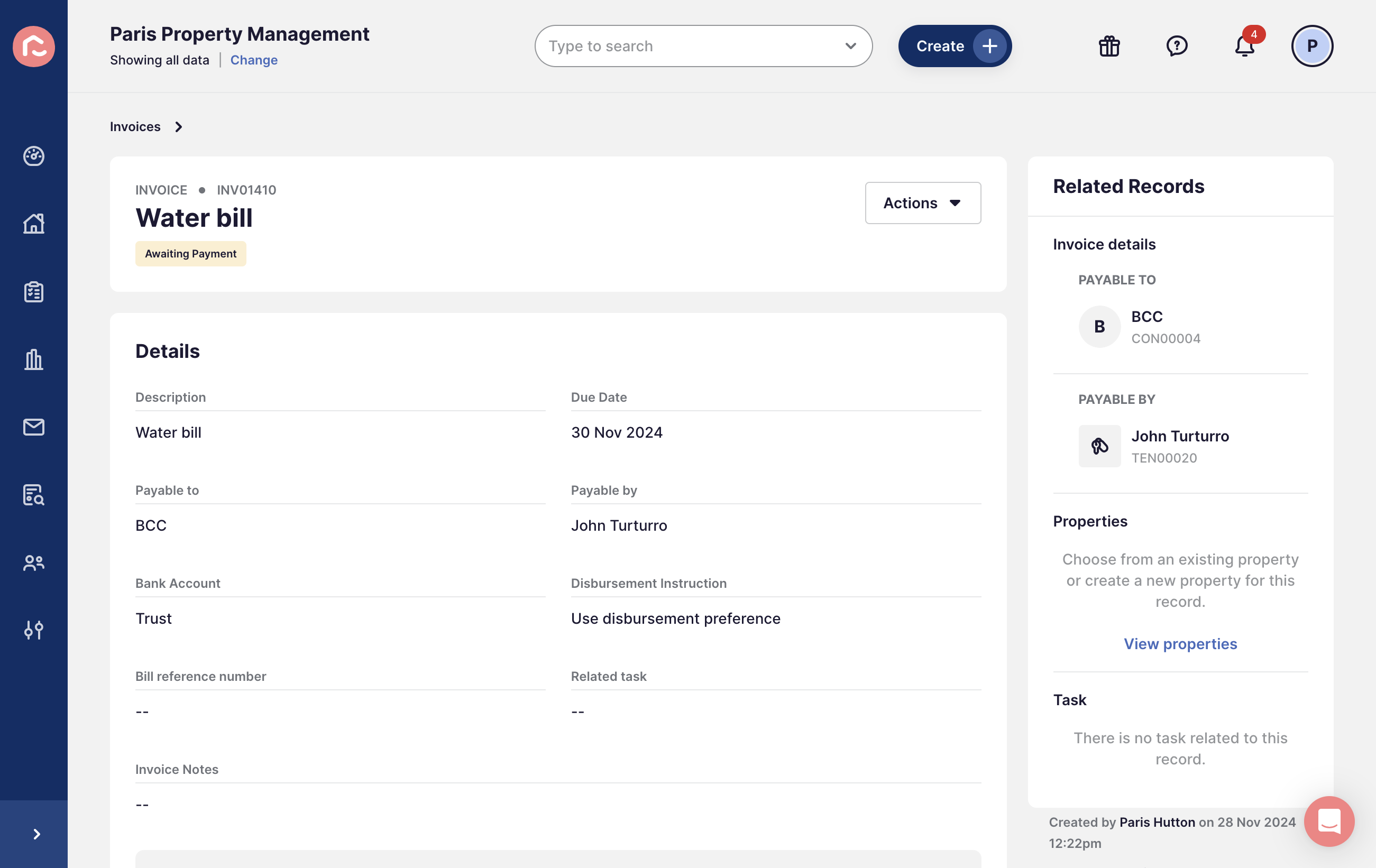 Navigate to the invoice you wish to void