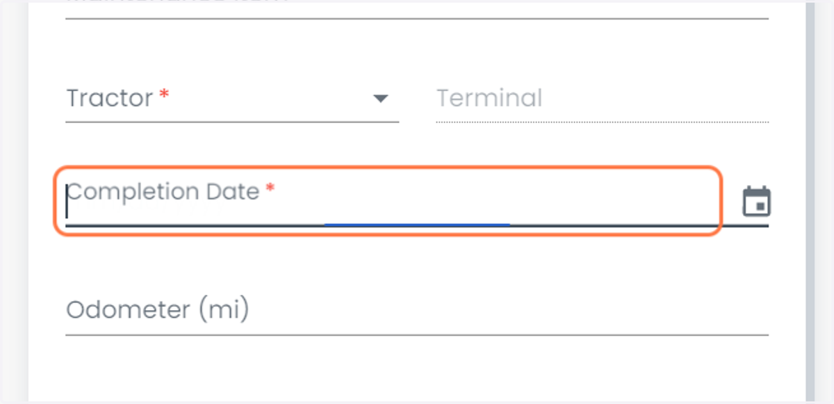 Select the Completion Date