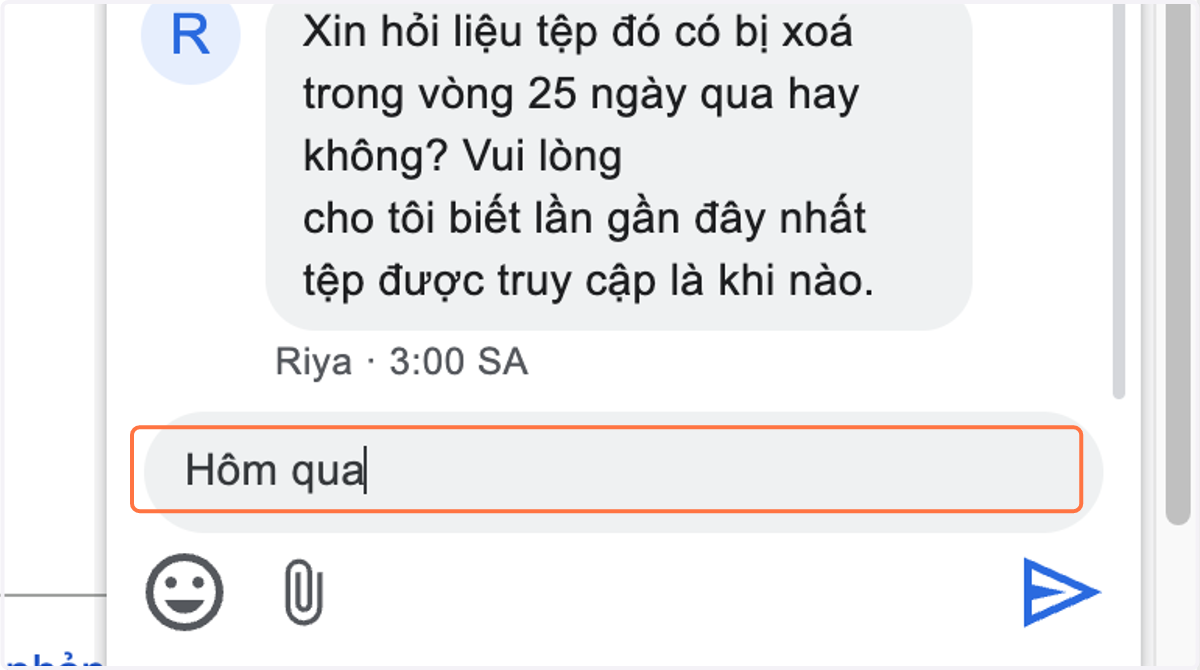 Bắt đầu nói chuyện với đội hỗ trợ.