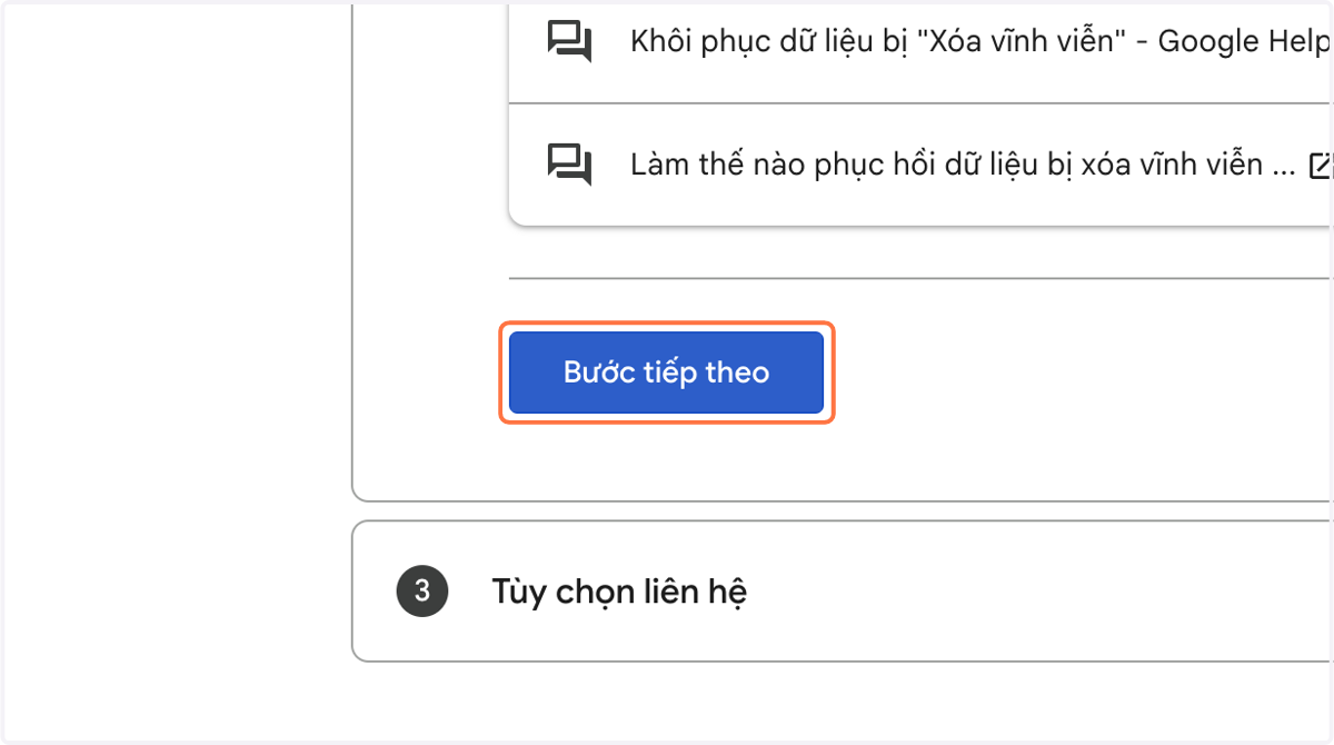 Nhấp vào Bước tiếp theo