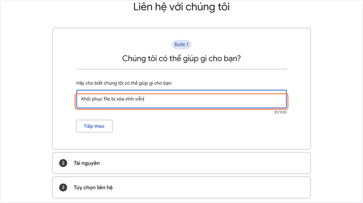 Gõ "Khôi phục file bị xóa vĩnh viễn", nhấp vào đây 👉