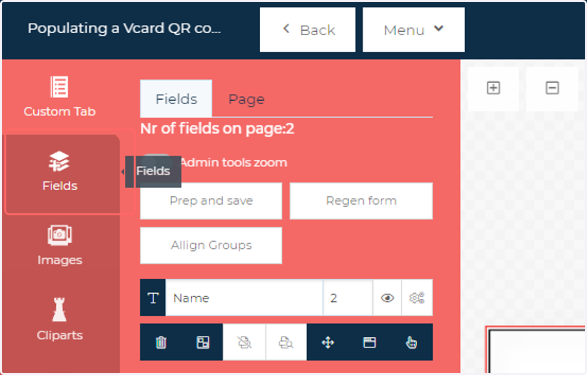 Click on Fields