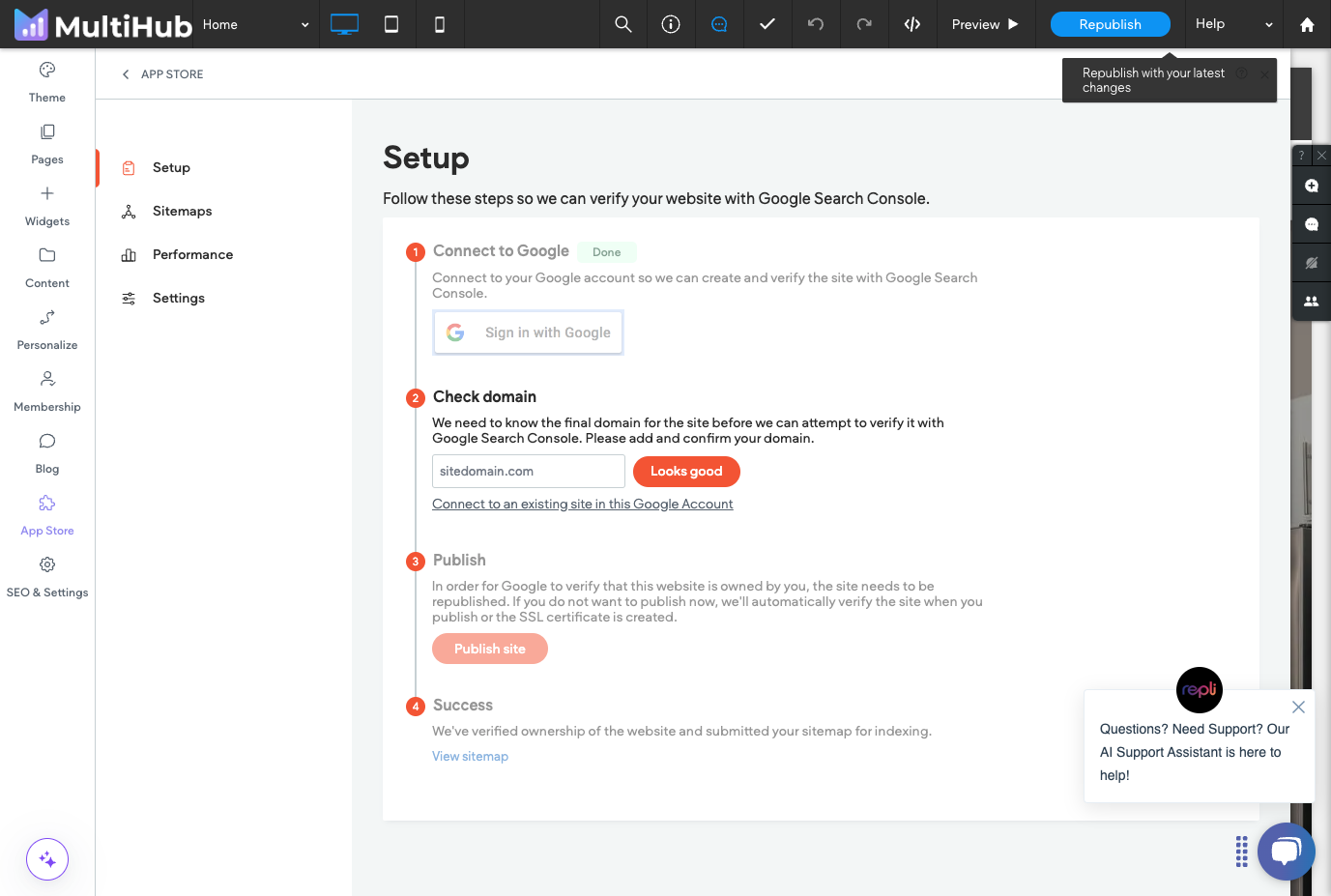 Click on Publish or Republish