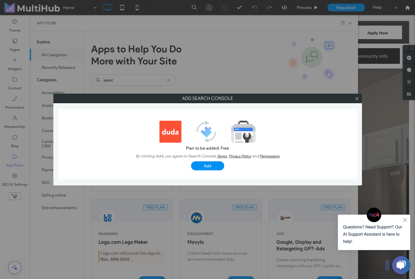 Click on Add