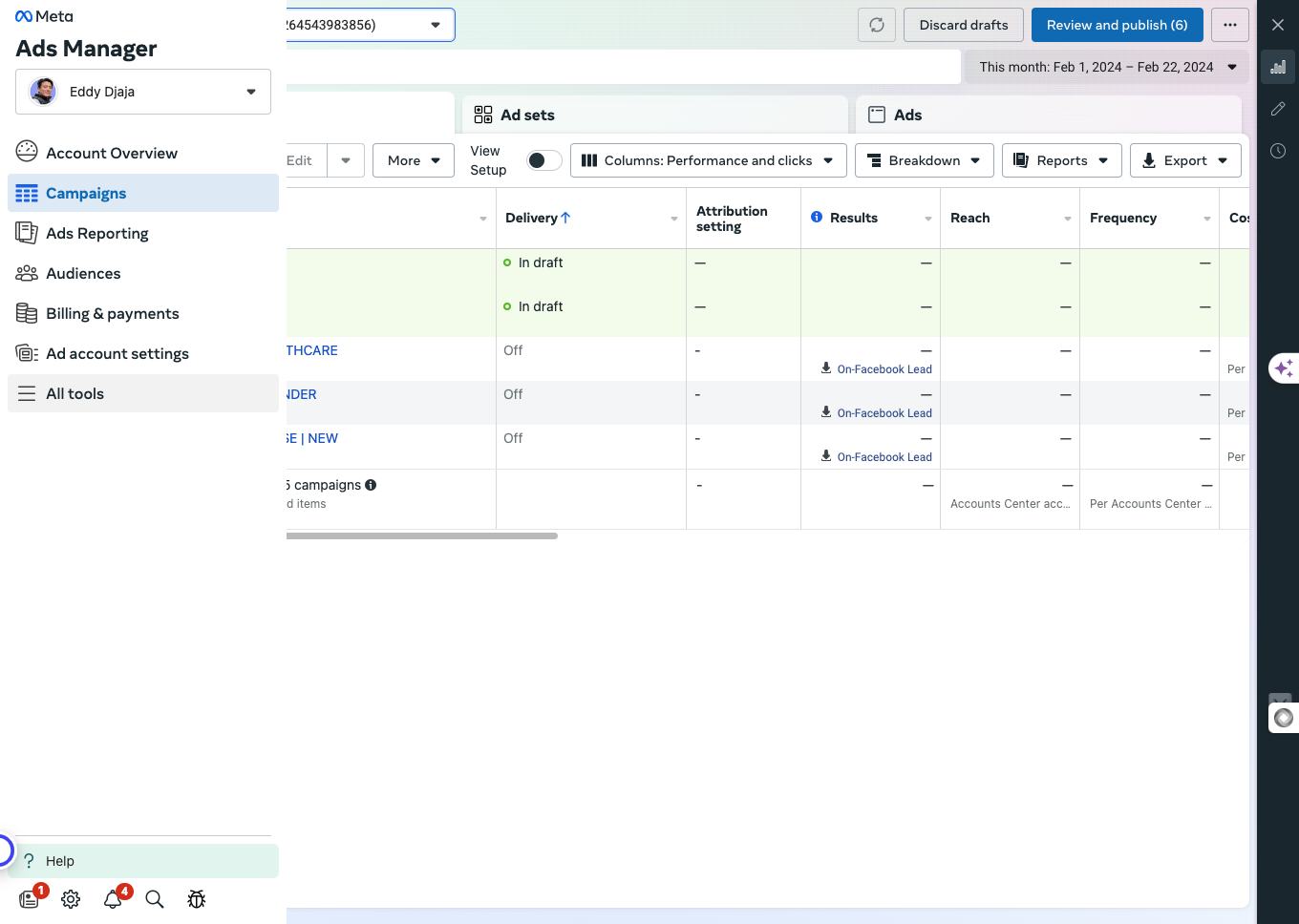 From "ads manager" - Click on All tools