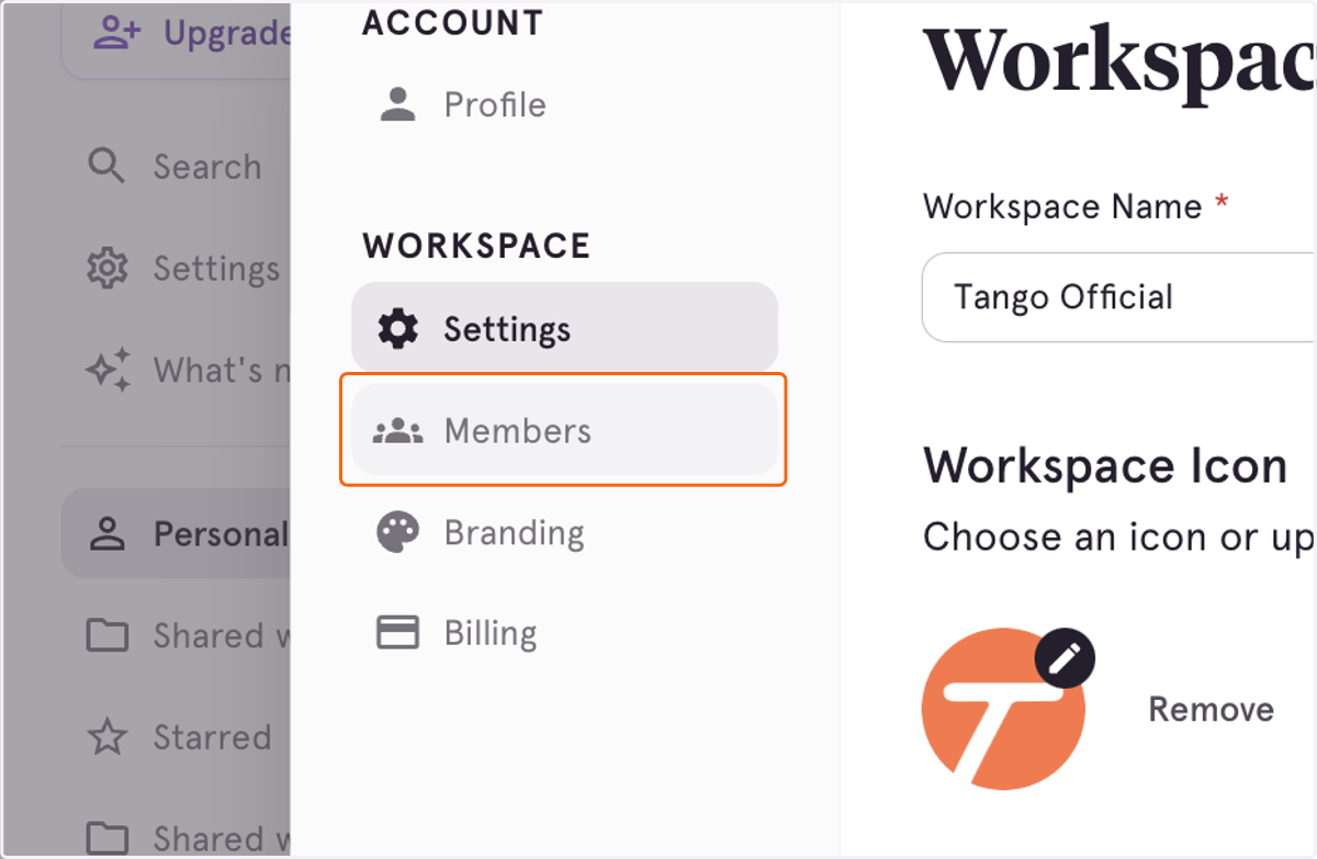 Click on Members