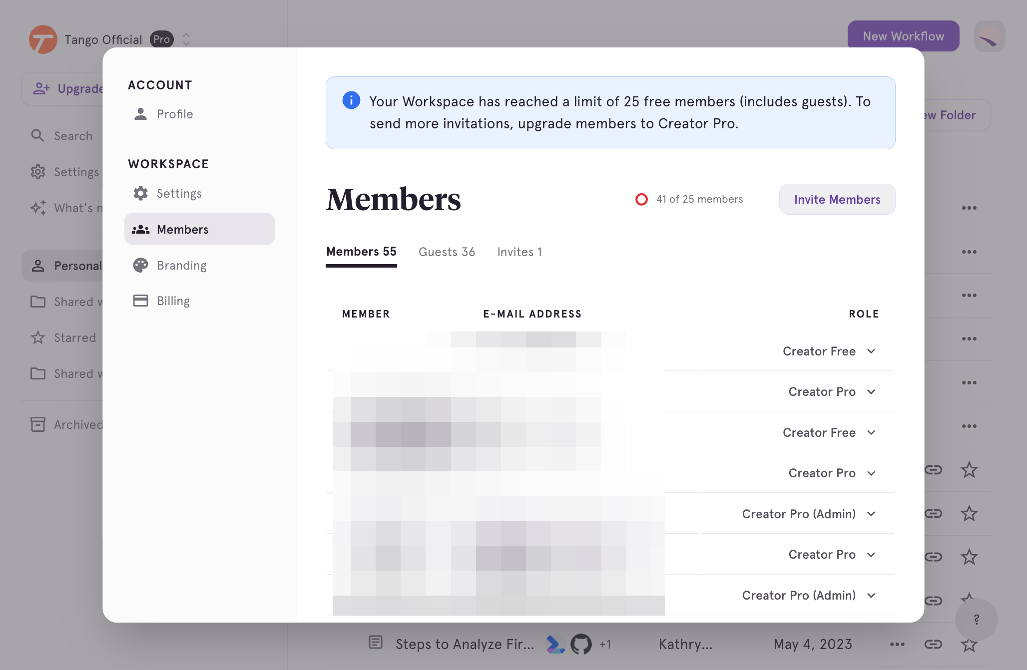 Click on Invite Members