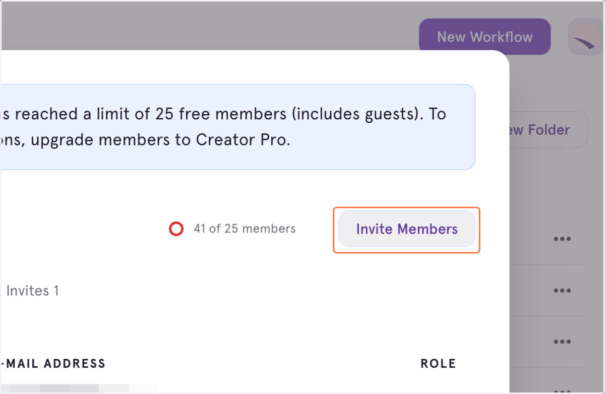 Click on Invite Members