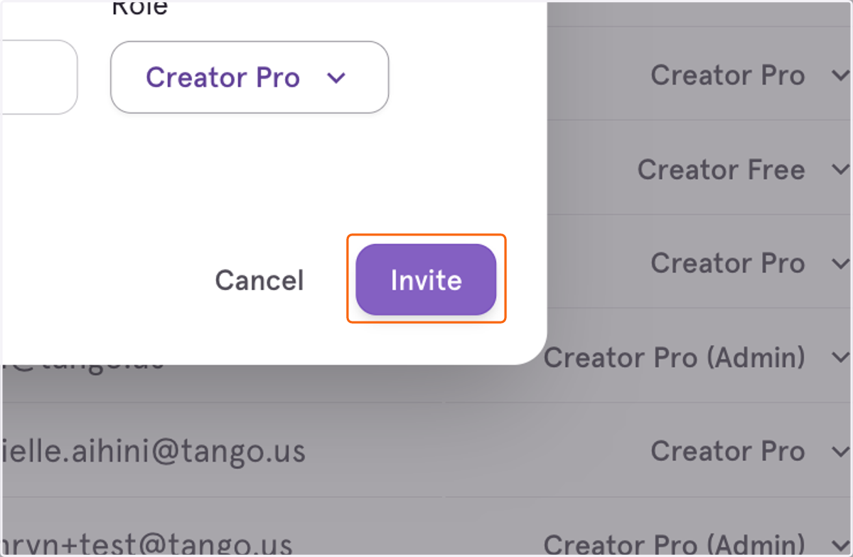 Click on Invite