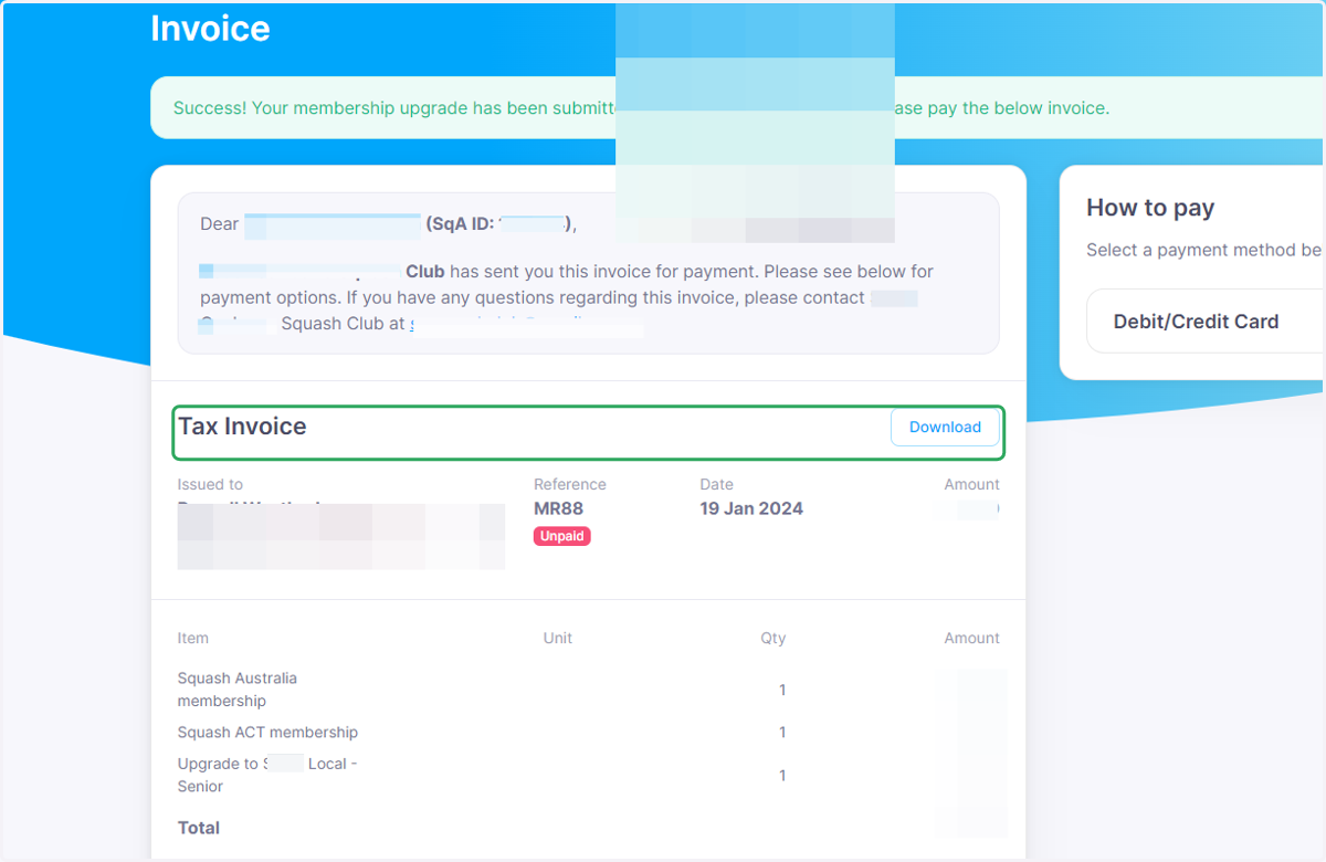 Click on Tax Invoice…