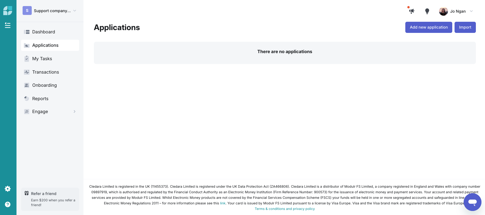As an Admin, head to the Applications tab, and click Import.