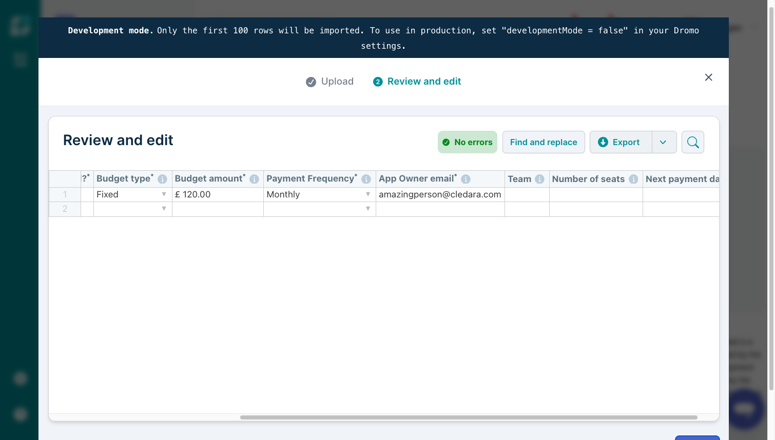 Your work in progress is not saved on the platform. To save a copy, click Export to download a copy. You can import the file later to continue your edit.