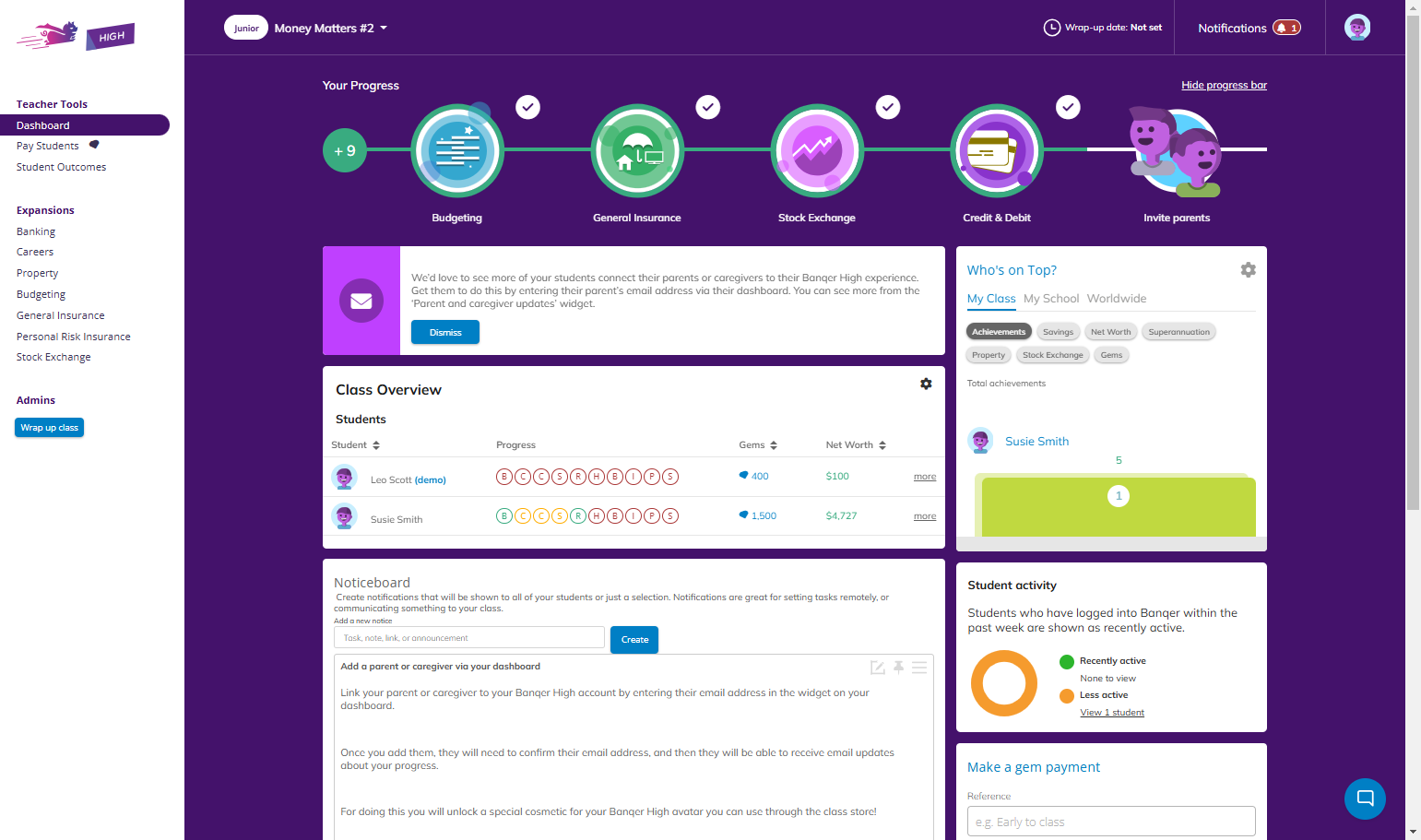 From your classroom view, click on your profile icon in the top right of the screen.