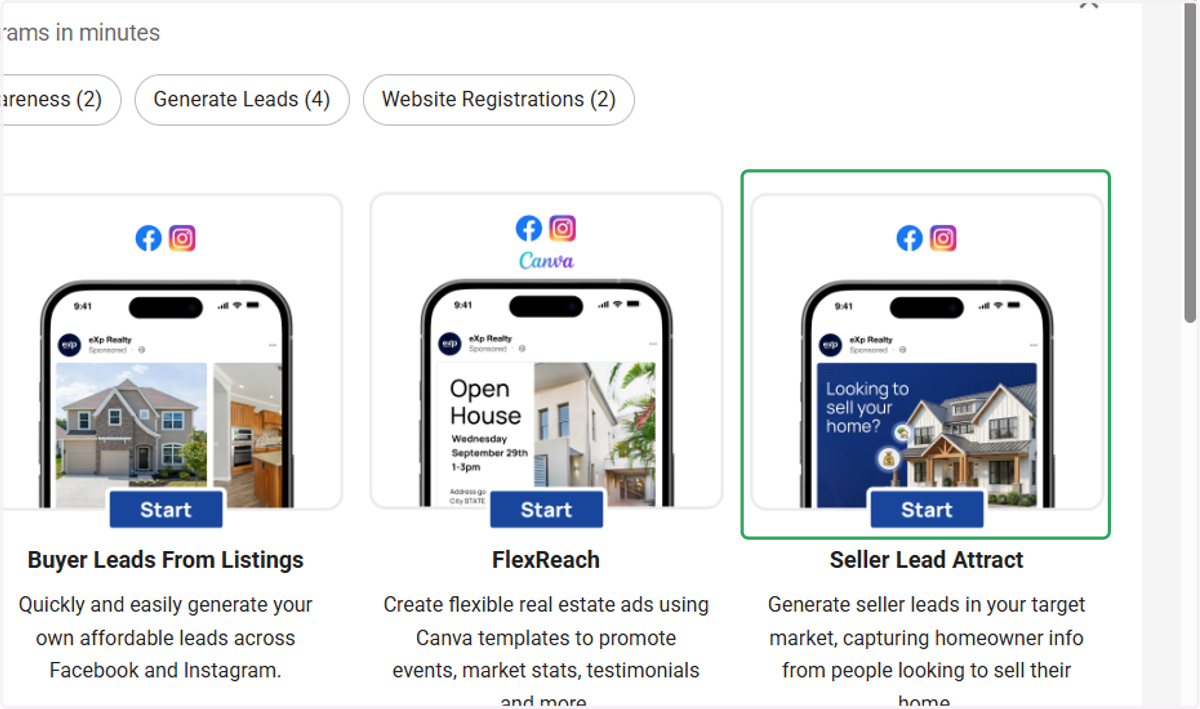 Click on "Seller Lead Attract"
