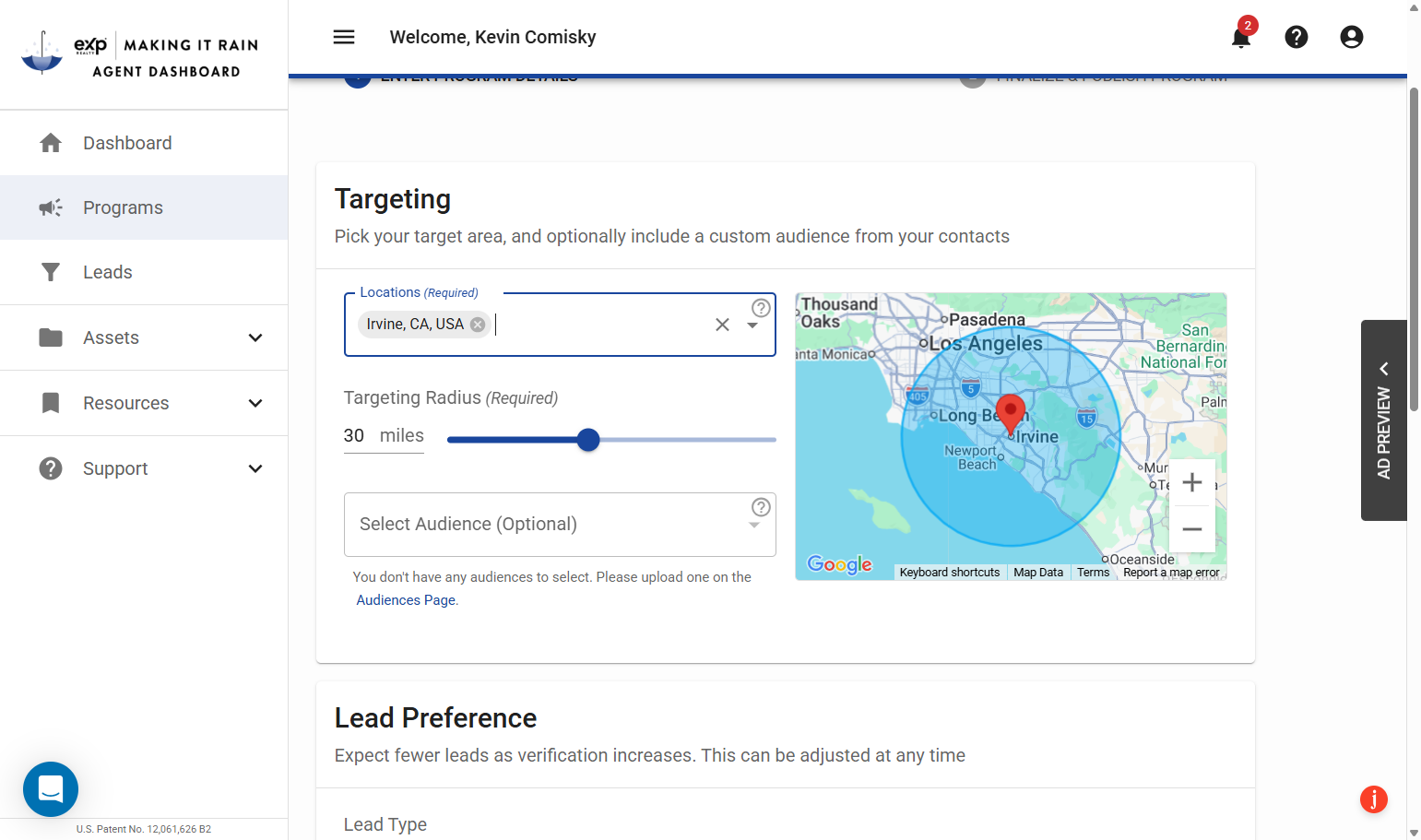 Adjust your geo-targeting radius if needed.