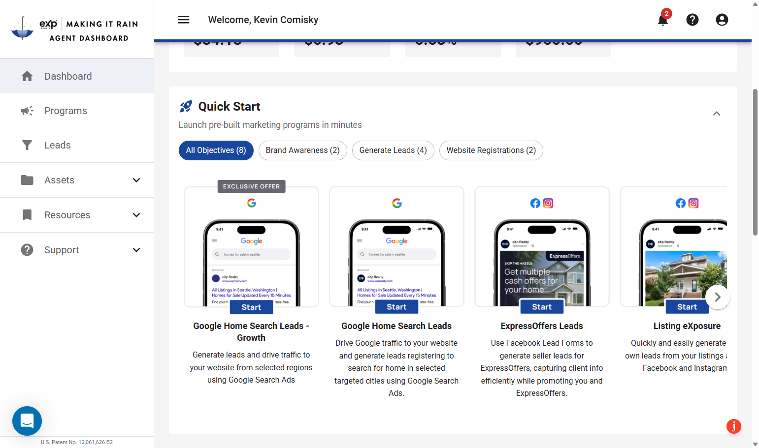 Scroll over to "Seller Lead Attract"