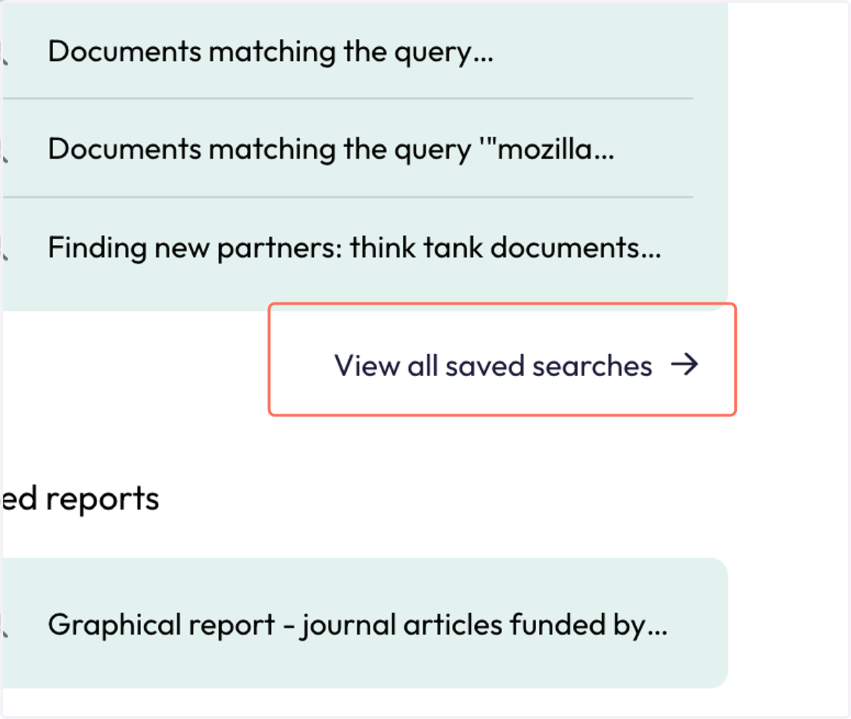 Click "View all saved searches" to edit names, reorder, and set up email alerts.
