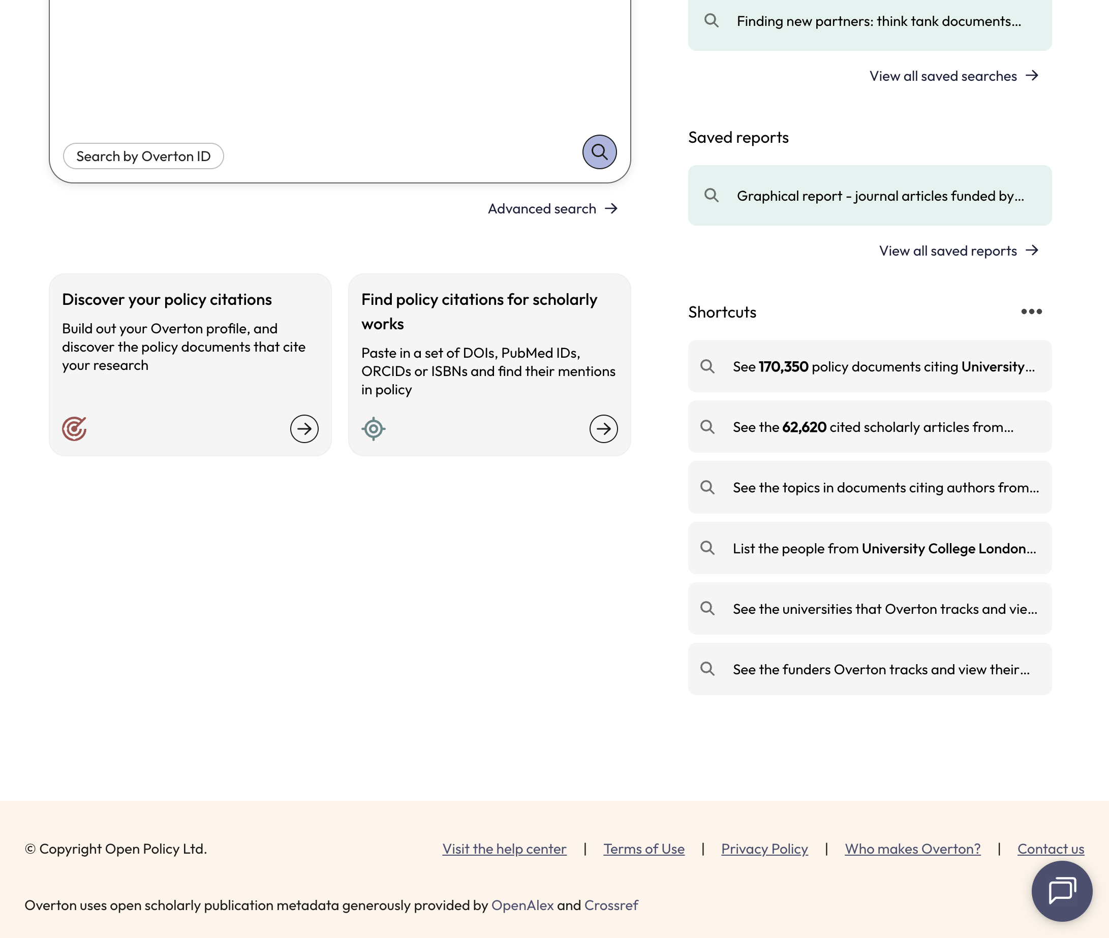 "Shortcuts" are customized to your institution and help you quickly find relevant results.