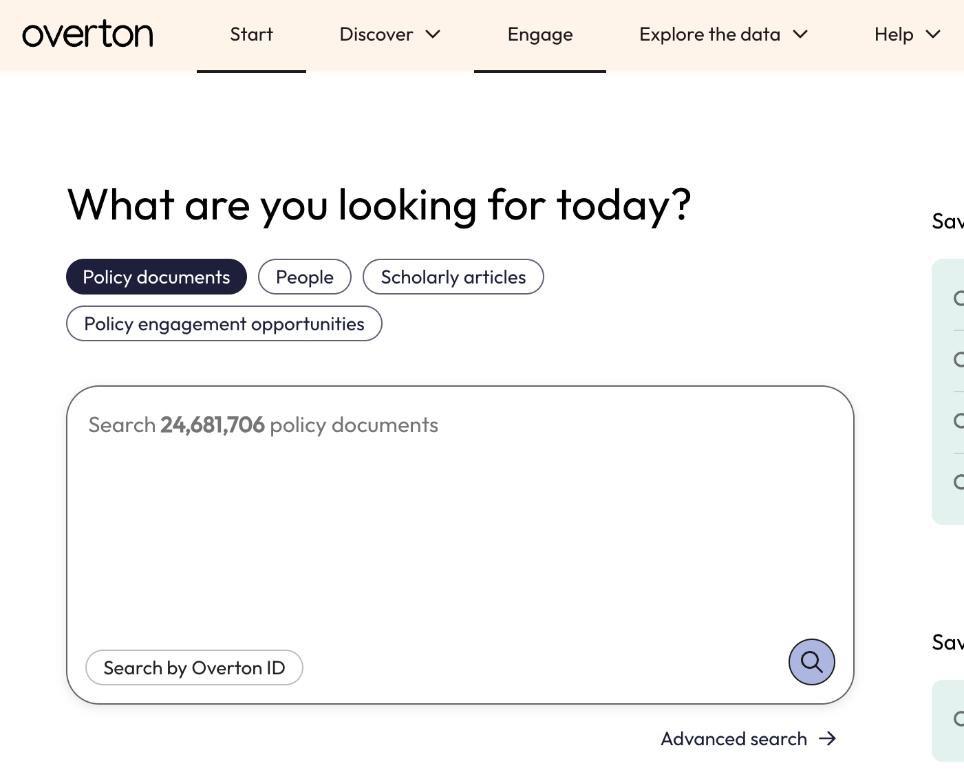 Click "Engage" to see policy engagement opportunities.