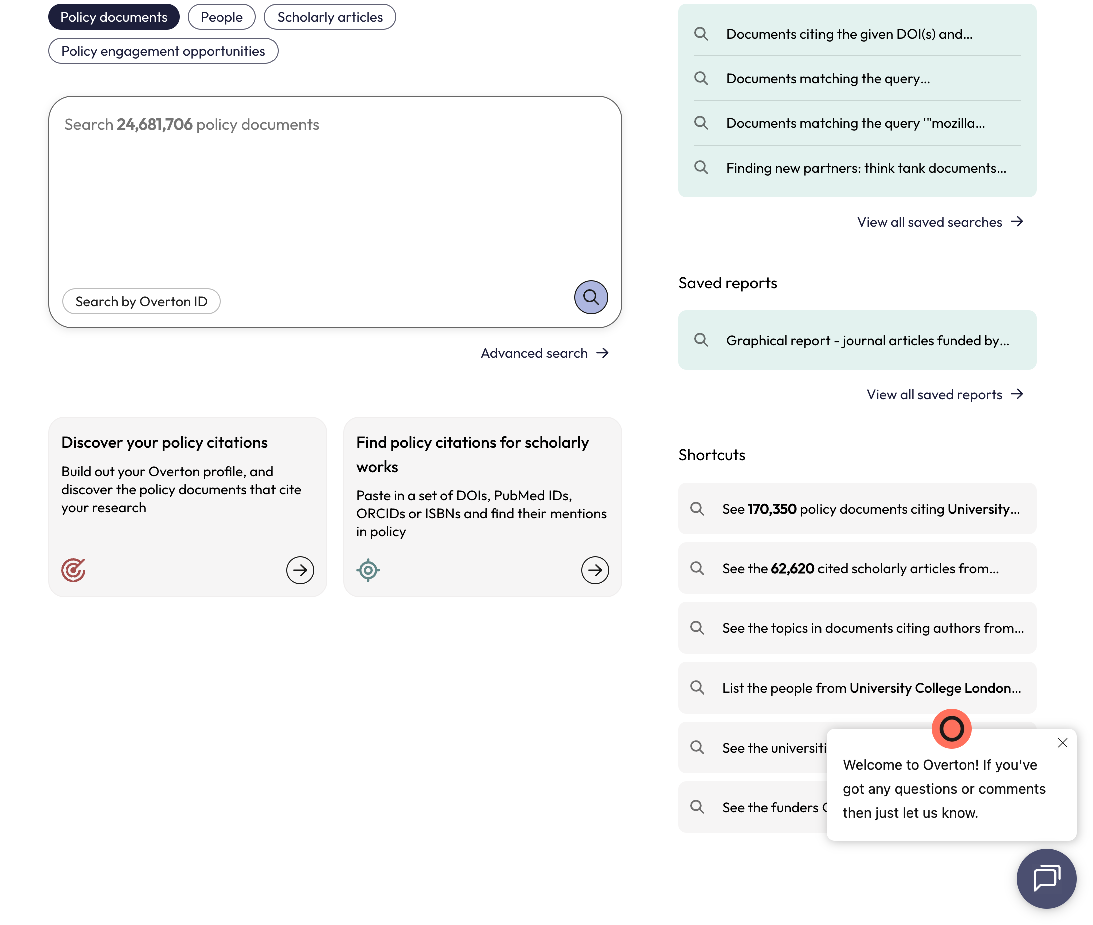 Use the chat feature any time to talk directly to someone at Overton!