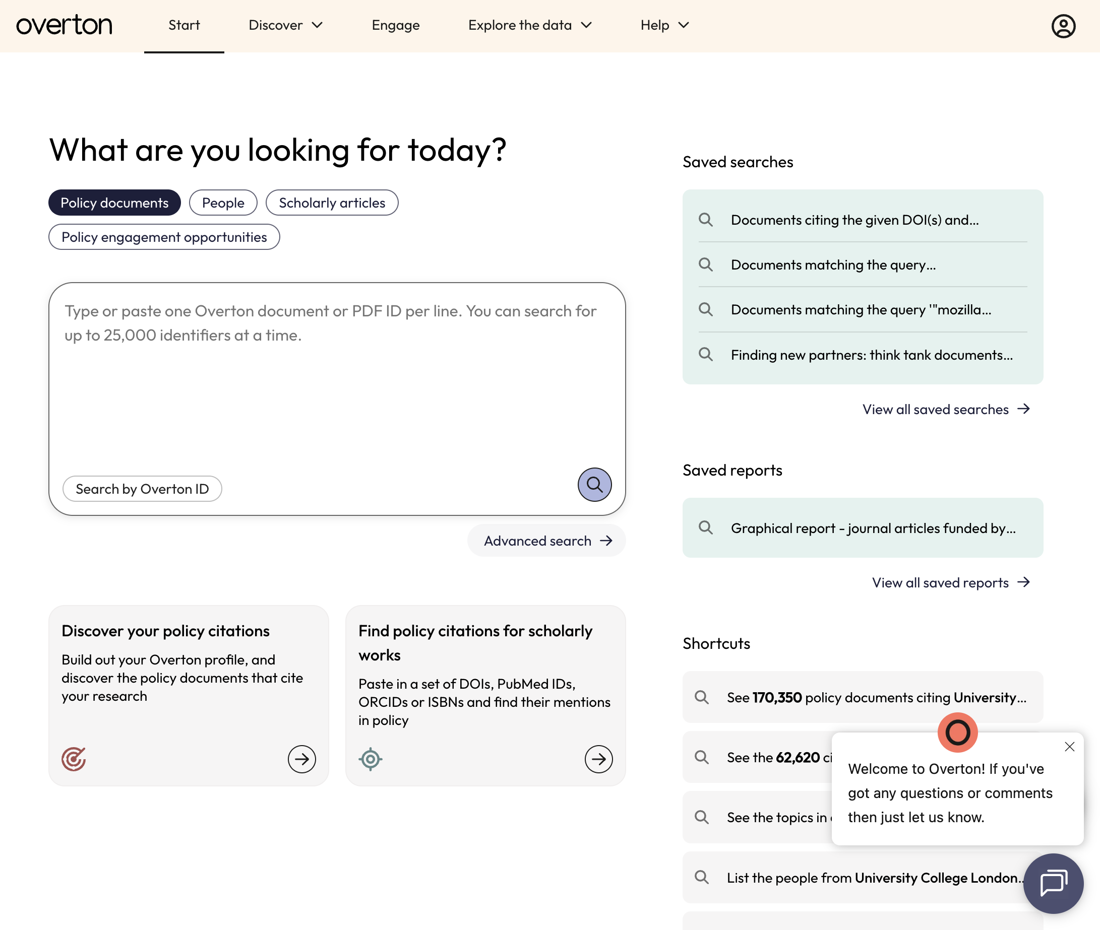 Click "Advanced search" to build searches and learn more about how searching works.