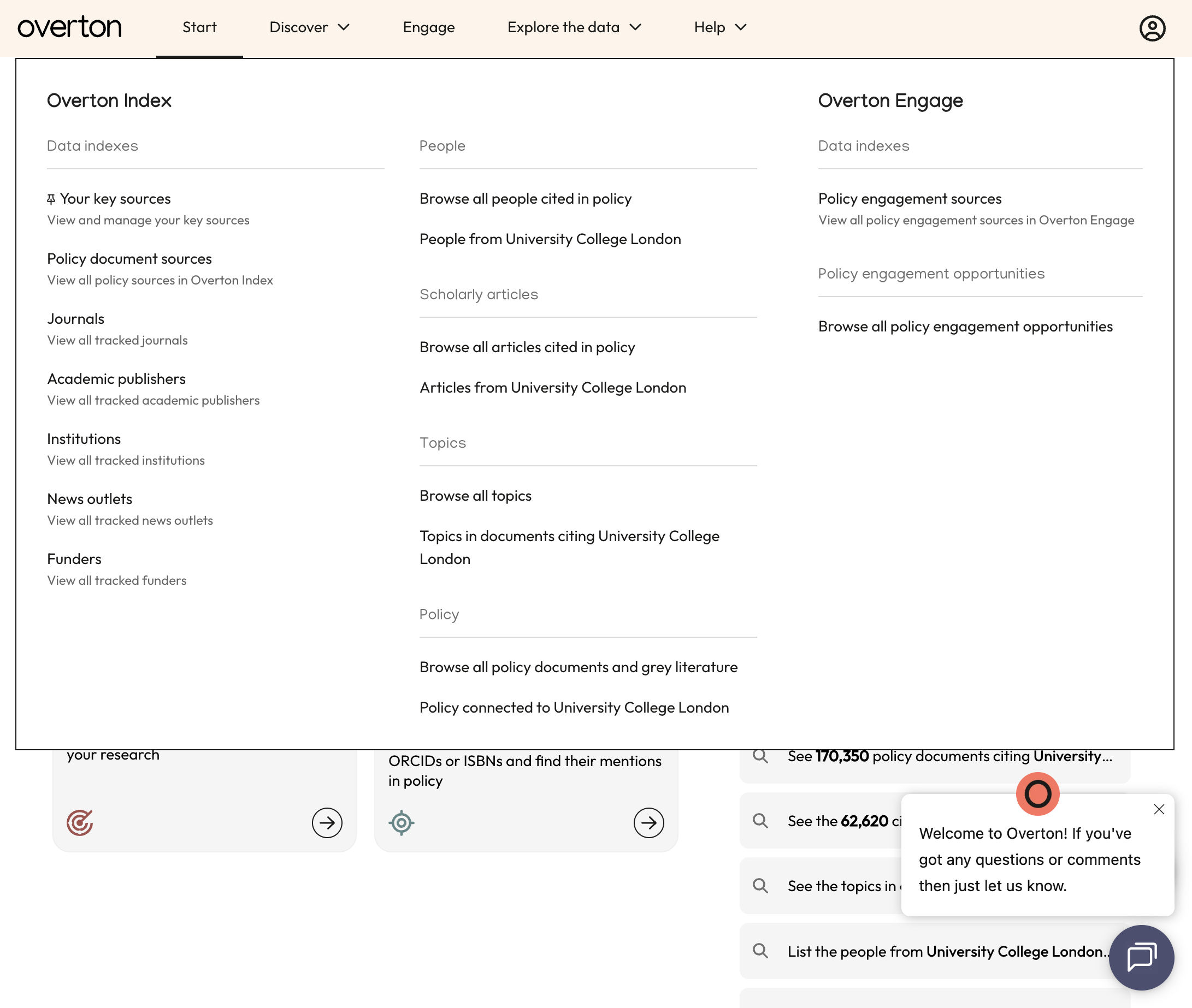 "Data indexes" help users find and browse parts of the data.