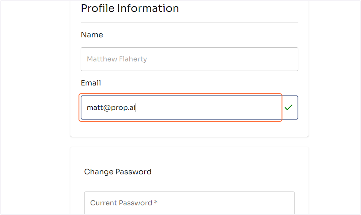 Enter the new email address you want to use.