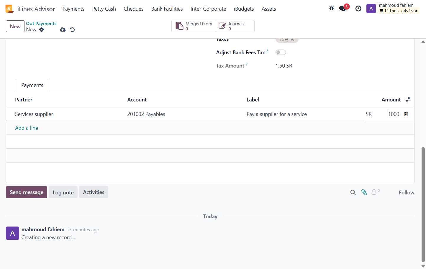 Click on Attach files to add attachment