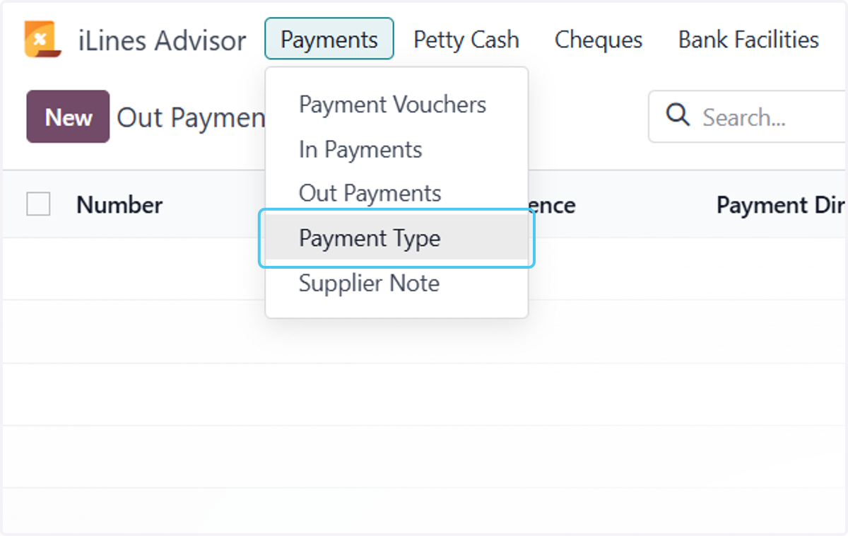 Click on Payment Type