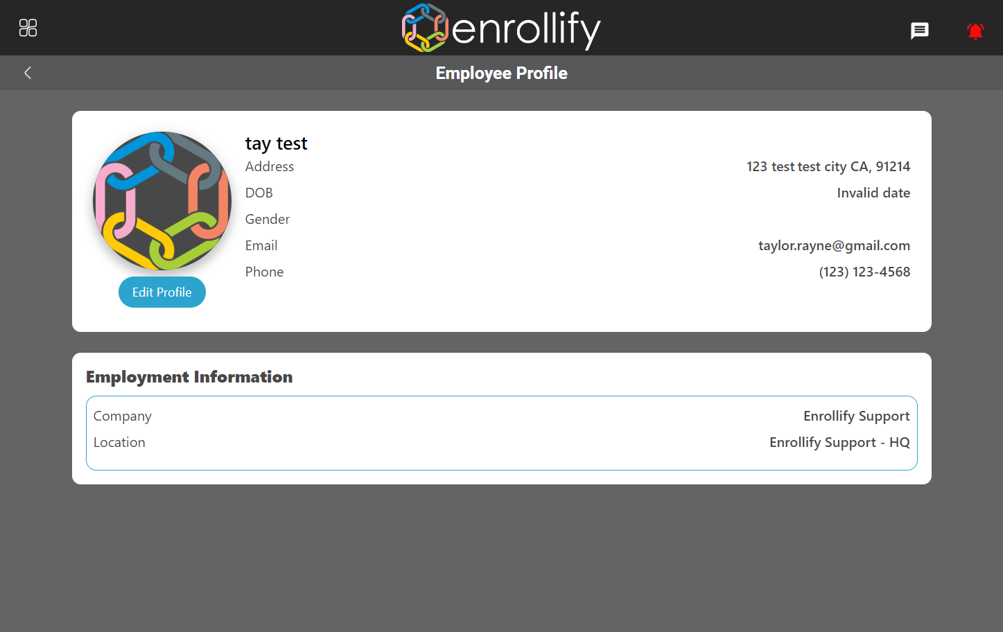 Click on Edit Profile